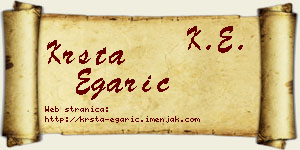 Krsta Egarić vizit kartica